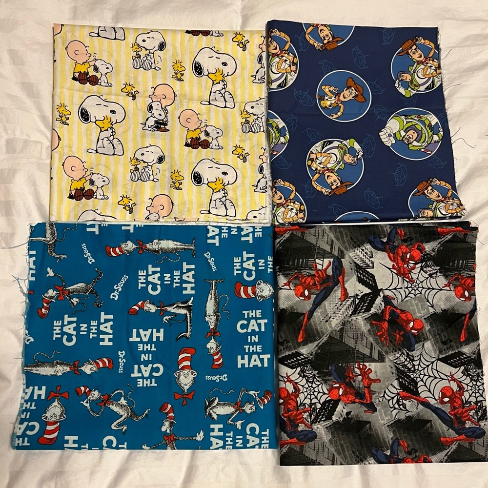Bundle of 4 pieces of Character fabric